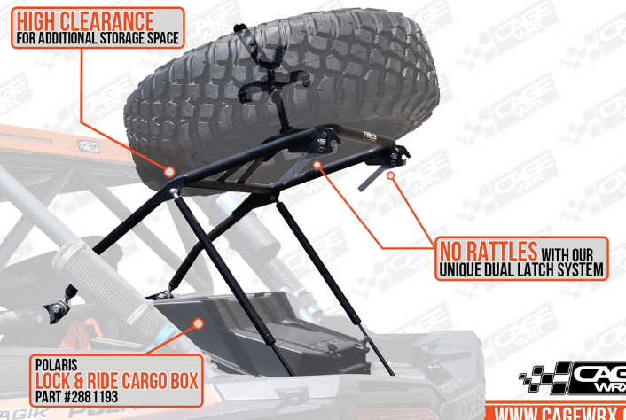 RZR XP 1000/TURBO S SPARE TIRE CARRIER - HIGH