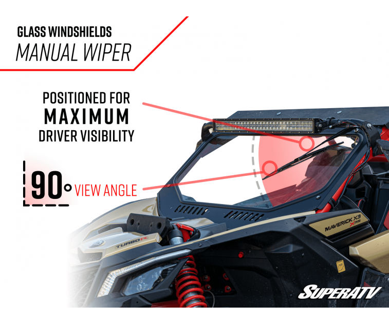 Can-Am Maverick X3 Glass Windshield 2017-2025